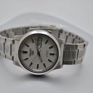 Seiko 5 Automatic White Dial Stainless Steel Mens